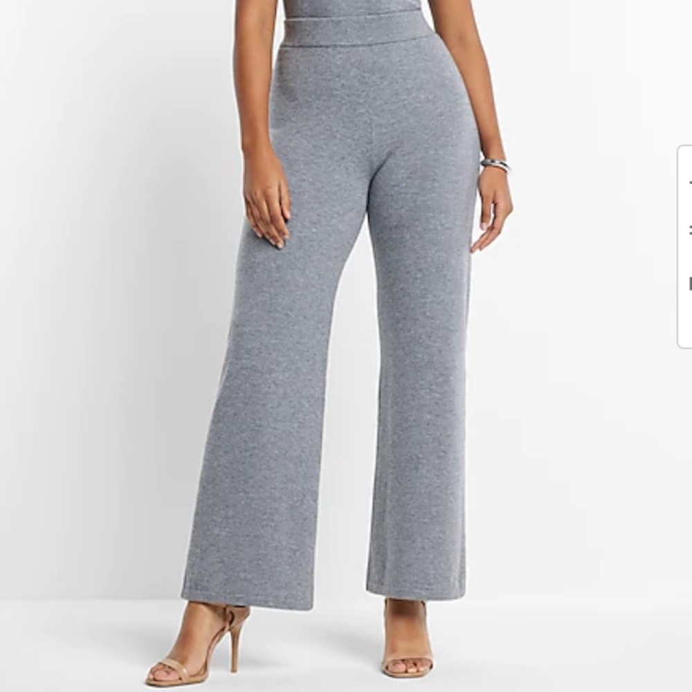 Express Super High Waisted Supersoft Sweater Wide Leg Pant - Picture 1 of 10
